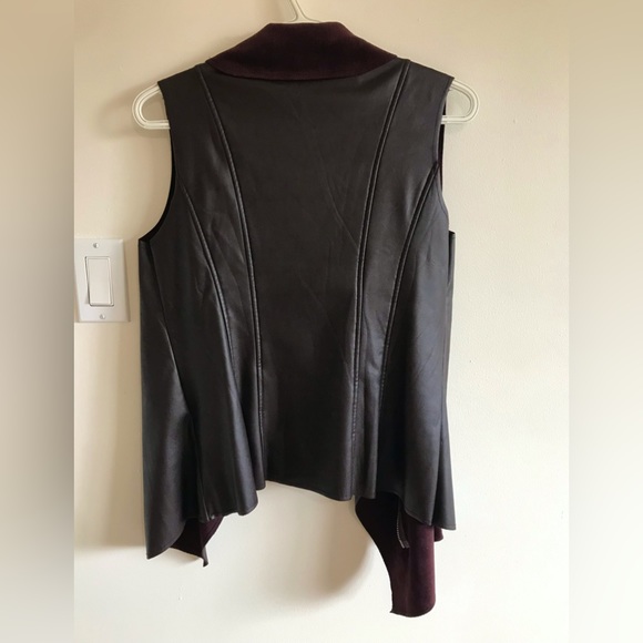 Ya ya & Co brown vegan leather and suede sleeveless vest - Picture 5 of 11